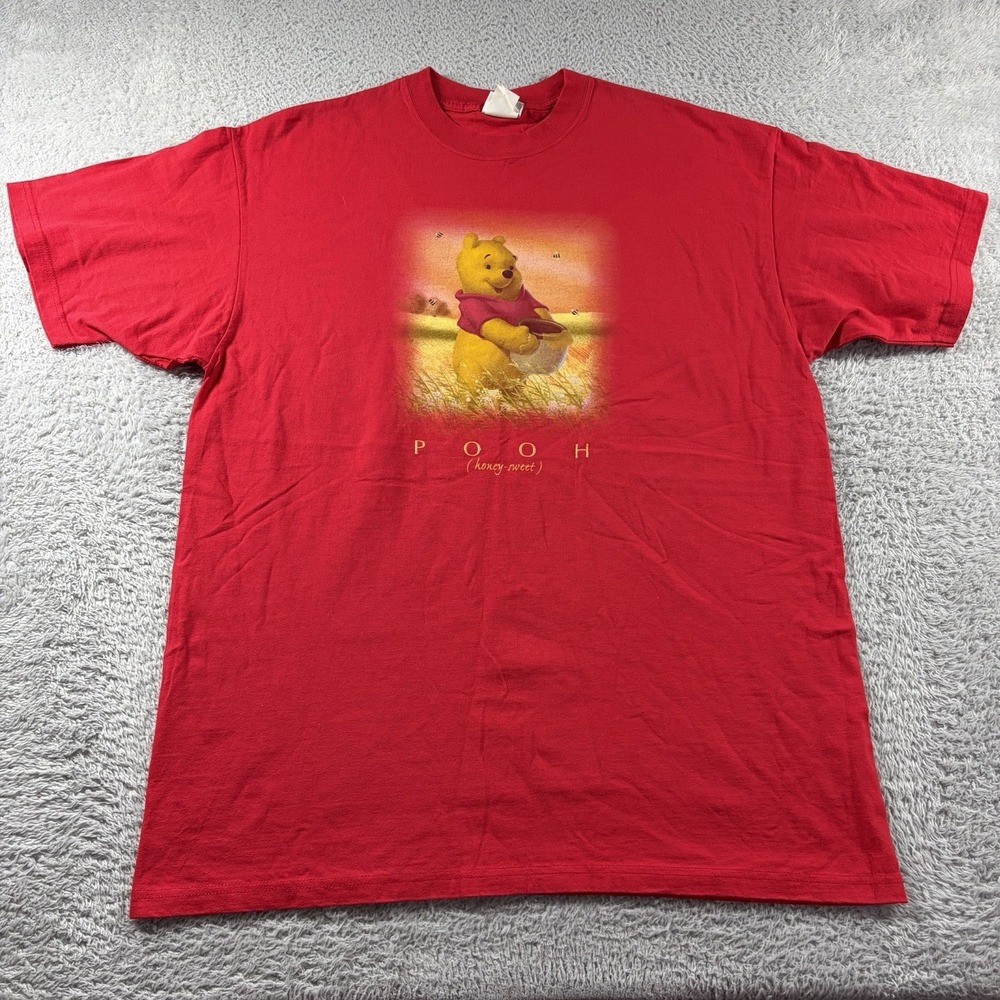 Vintage Winnie the Pooh Shirt Mens XL Red Graphic Disney‎ Store